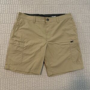 Volcom Shorts Men‎ 36 Brown Hybrid 8.5" Skater Surfer Cargo Nylon Summer Stretch